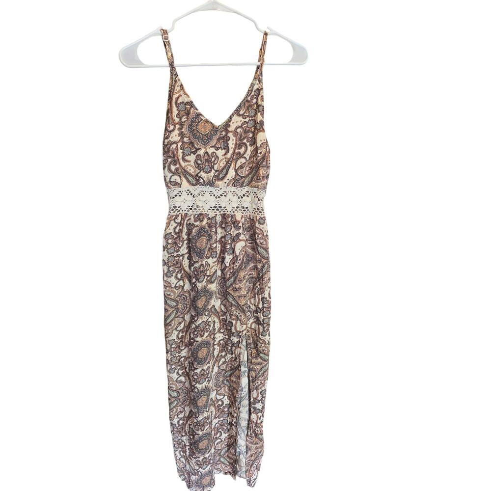 Love Squared‎ Maxi Dress S Womens Cottage Core Sleeveless Light Weight Side Slit